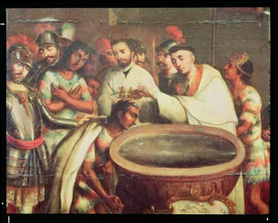 Premier baptême des Indiens par les Dominicains
